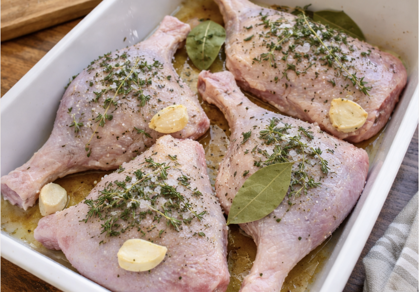 Entenconfit-Häppchen mit Kirschkompott_1