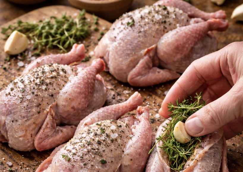 Honig-Thymian-gebratene Wachtel_1