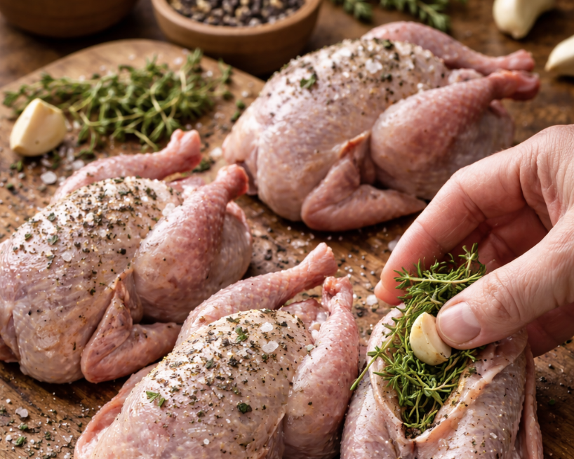 Honig-Thymian-gebratene Wachtel_1