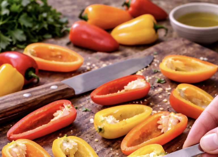 Gefüllte Mini-Paprika mit Kräuterkäse_1