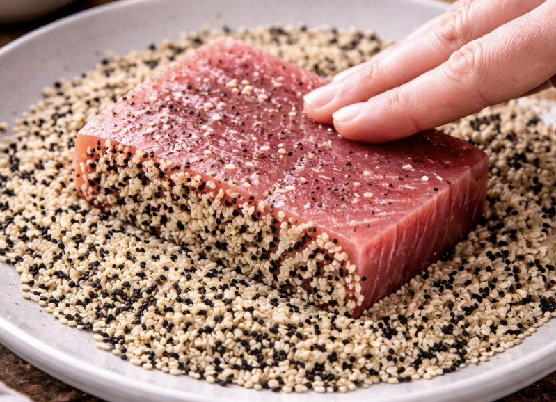 Thunfischsteak mit Sesamkruste & Asia-Gemüse_1