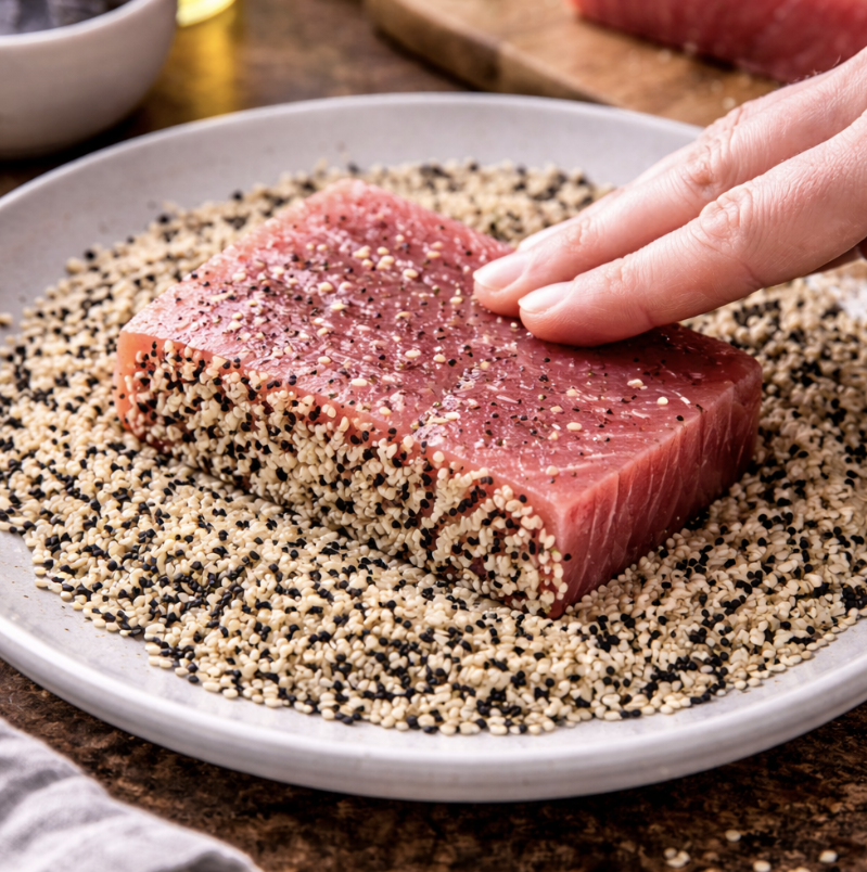 Thunfischsteak mit Sesamkruste & Asia-Gemüse_1