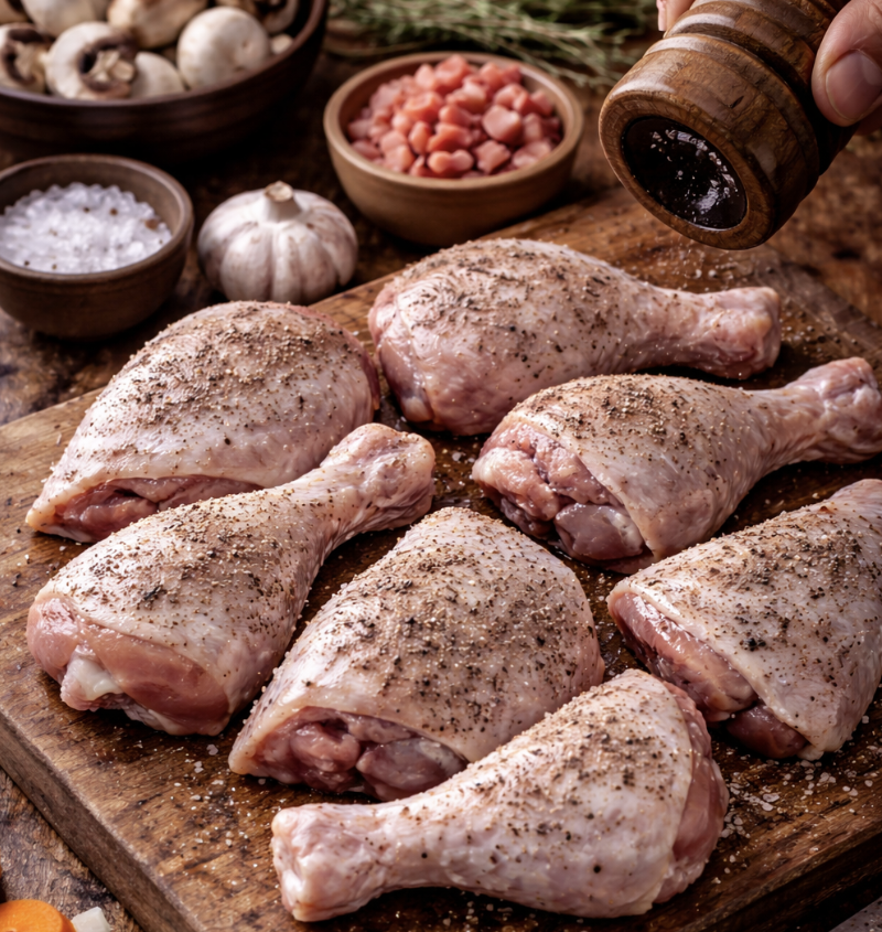 Coq au Vin (Hähnchen in Rotwein geschmort)_1