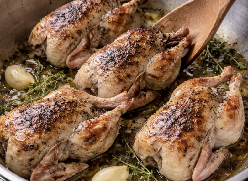 Honig-Thymian-gebratene Wachtel_2