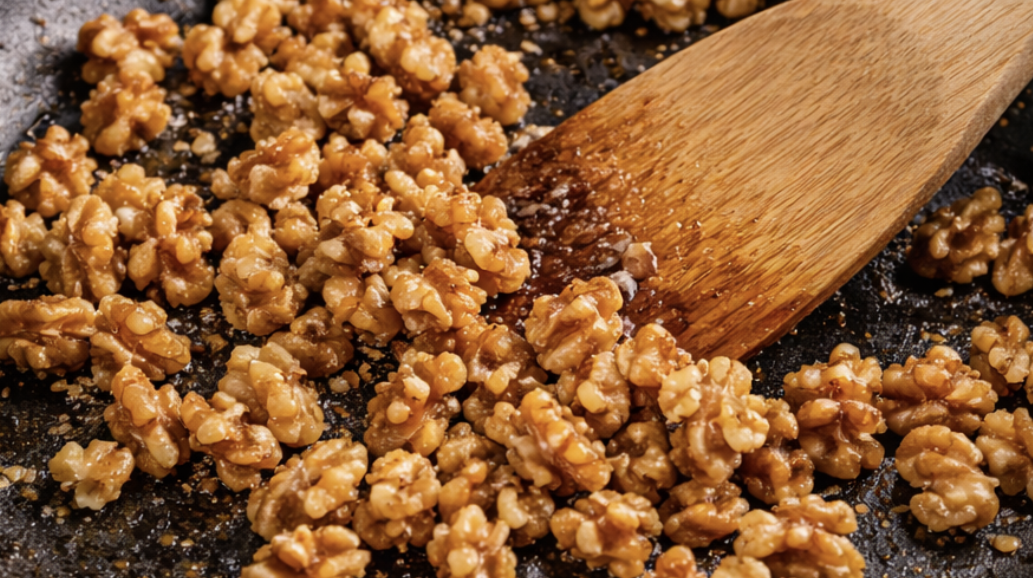 Salatblätter mit Pilzen und Walnüssen_2