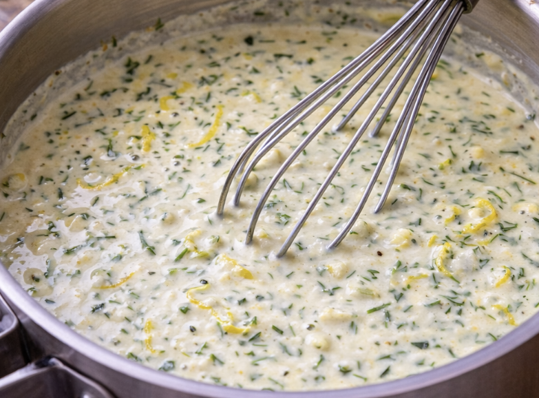 Gebratenes Lachsfilet mit Zitronen-Dill-Sauce & Ofenspargel_2