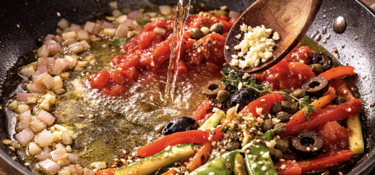 Kabeljau in Tomaten-Oliven-Sud_2