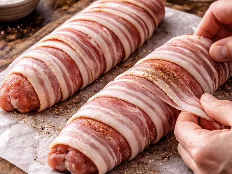 Schweinefilet im Speckmantel mit Rahmsoße_2