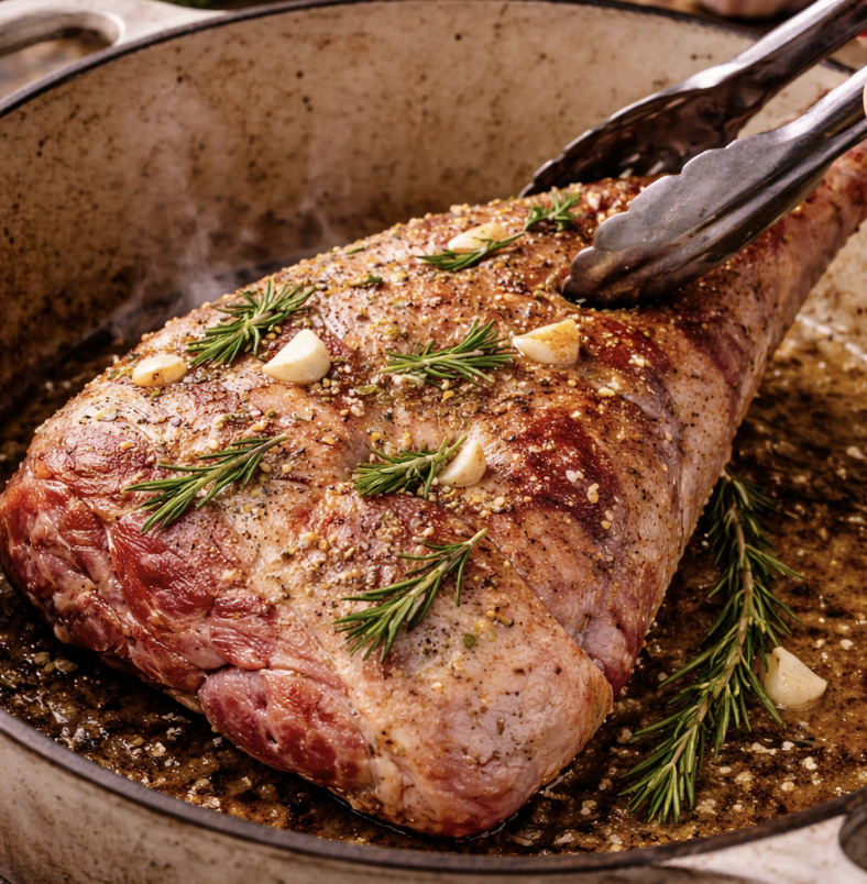 Geschmorte Lammkeule mit Rosmarin & Knoblauch_2