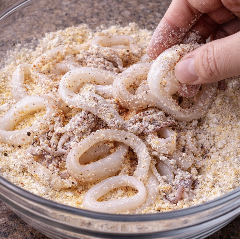 Knusprige Calamari mit Zitrone und Marinara-Sauce_2