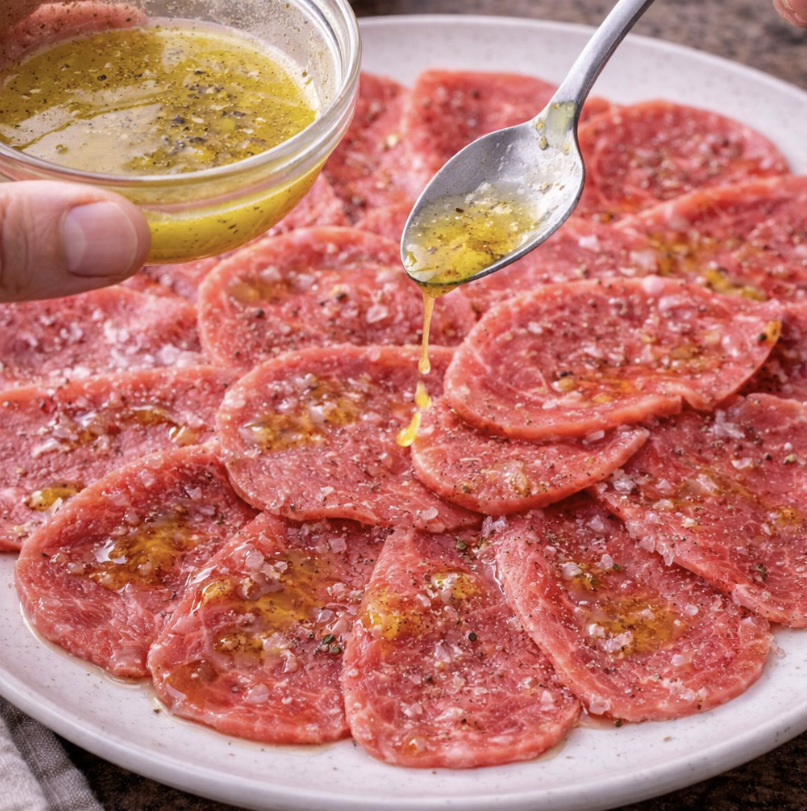 Rindercarpaccio mit Rucola und Parmesan_3