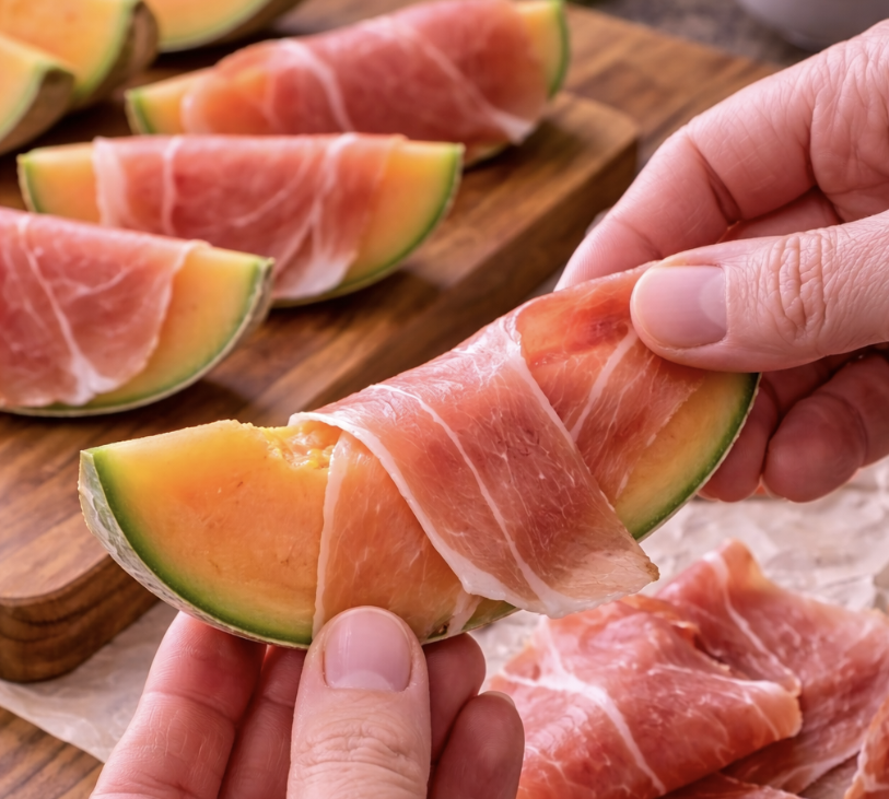 In Prosciutto gewickelte Melone_3