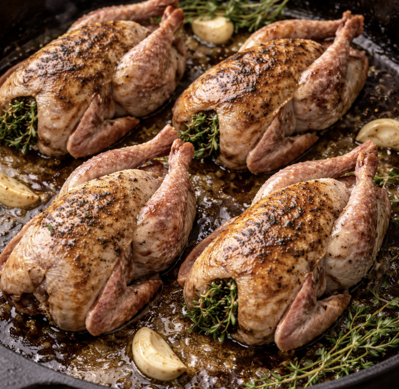 Honig-Thymian-gebratene Wachtel_3