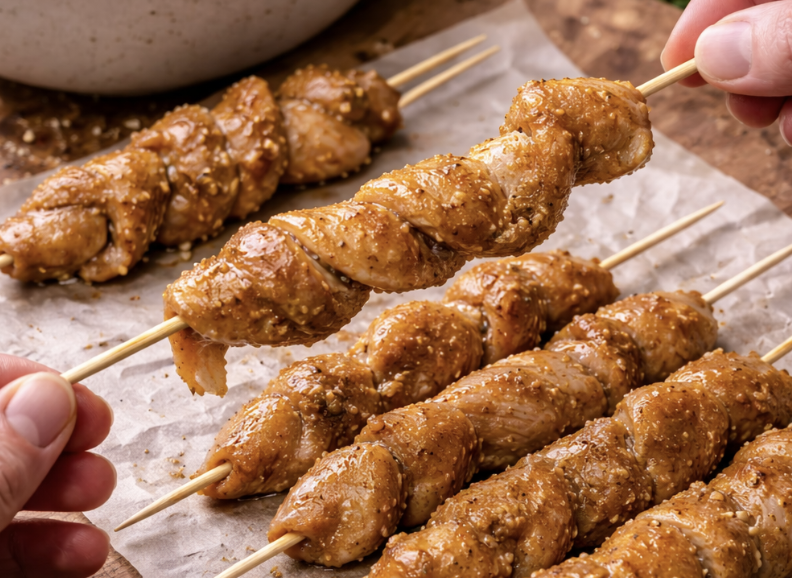 Hähnchen-Satay mit Erdnusssauce_3