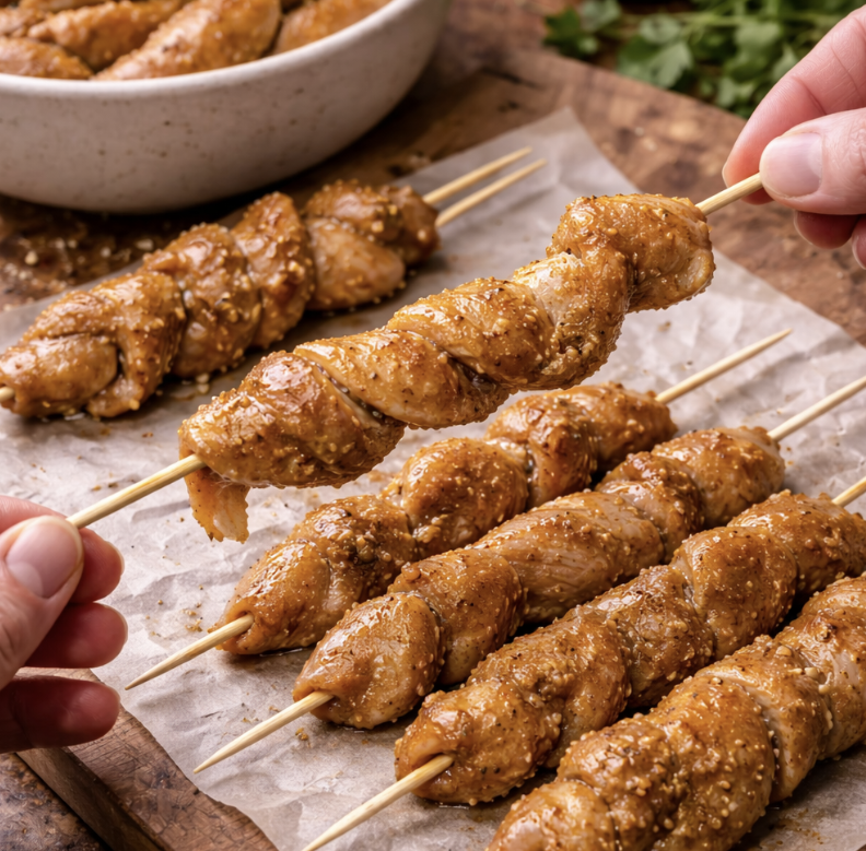 Hähnchen-Satay mit Erdnusssauce_3