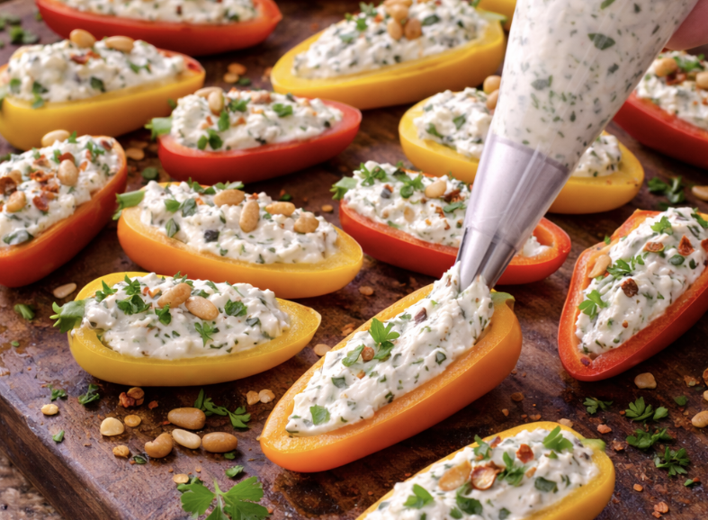 Gefüllte Mini-Paprika mit Kräuterkäse_3