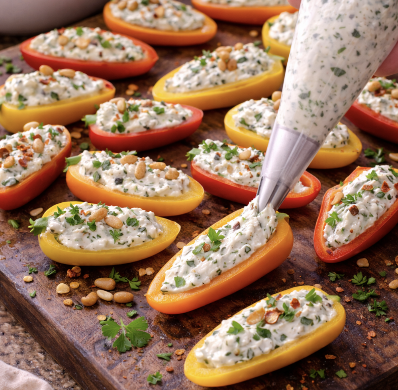 Gefüllte Mini-Paprika mit Kräuterkäse_3