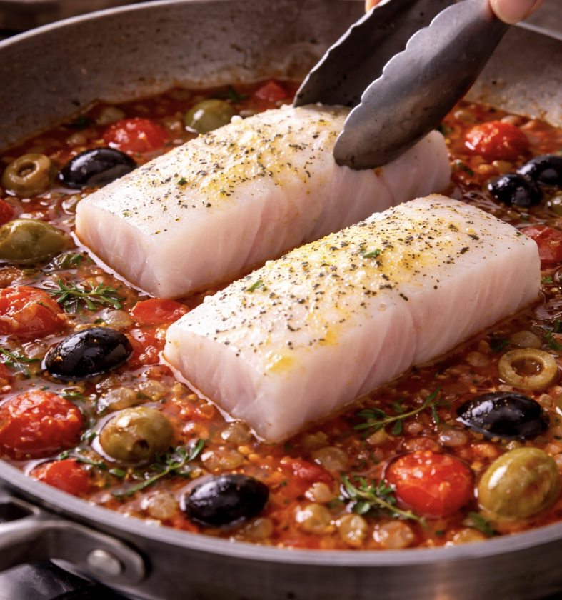 Kabeljau in Tomaten-Oliven-Sud_3