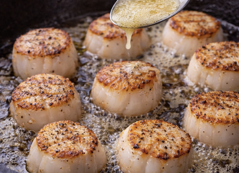 Seared Scallops with Pea Purée_3