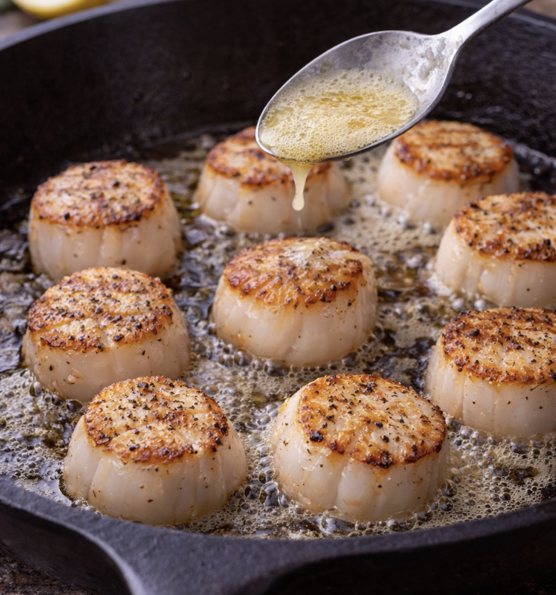 Seared Scallops with Pea Purée_3