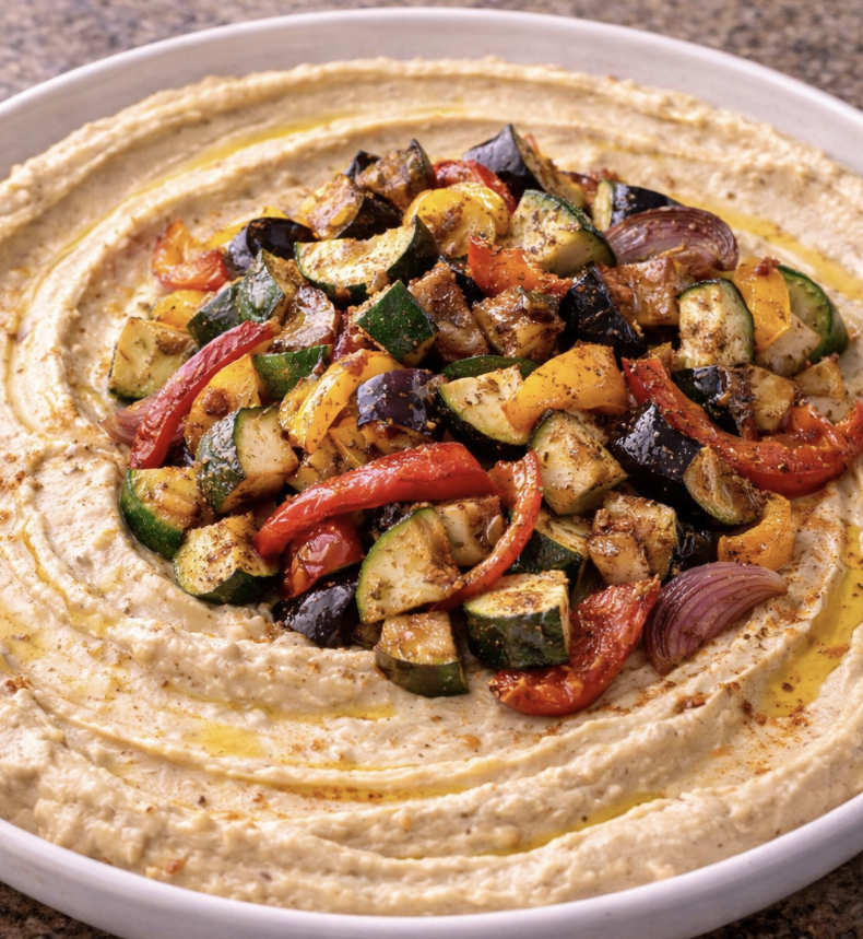 Hummus mit geröstetem Gemüse_4
