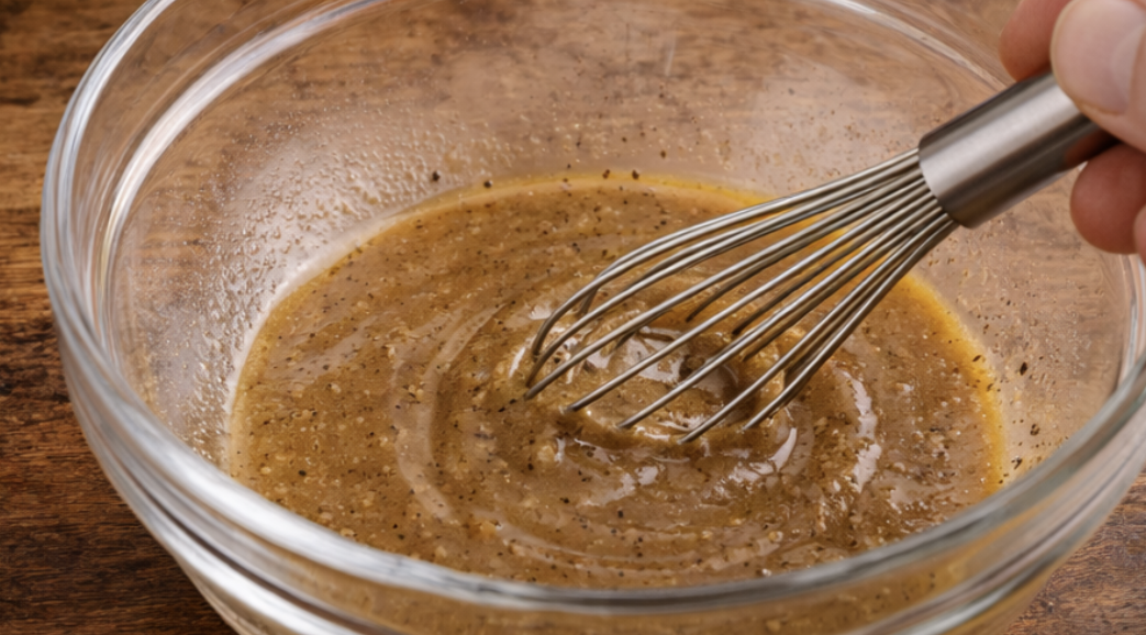 Salatblätter mit Pilzen und Walnüssen_4