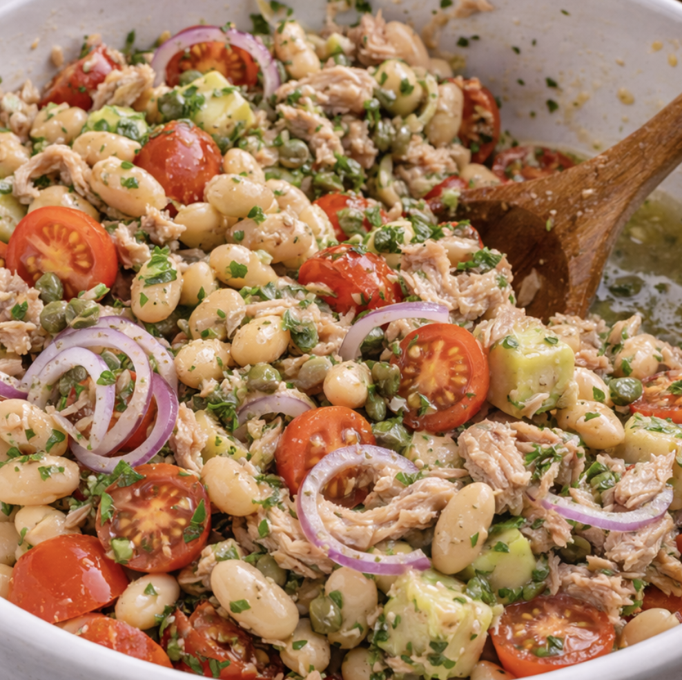 Thunfisch-Bohnen-Salat mit roten Zwiebeln & Kapern_4