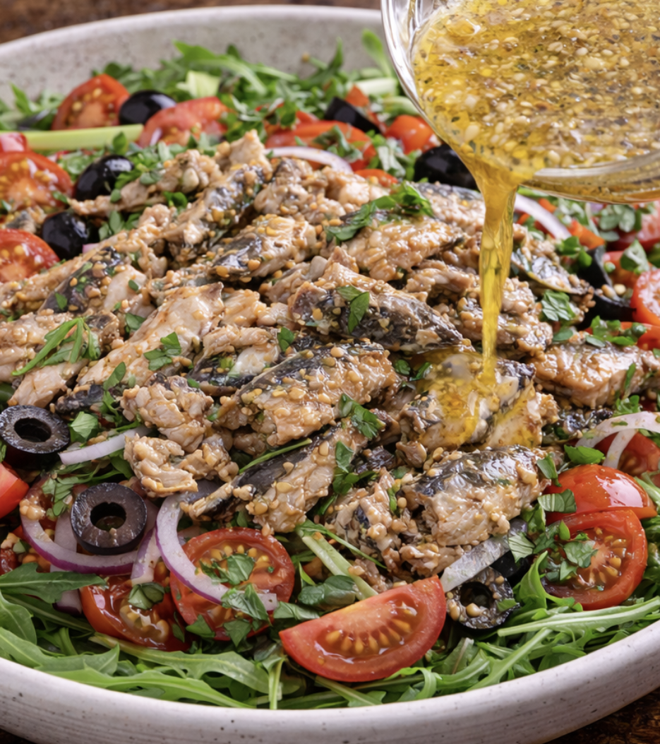 Mediterraner Sardinen-Salat mit Tomaten & Oliven_4