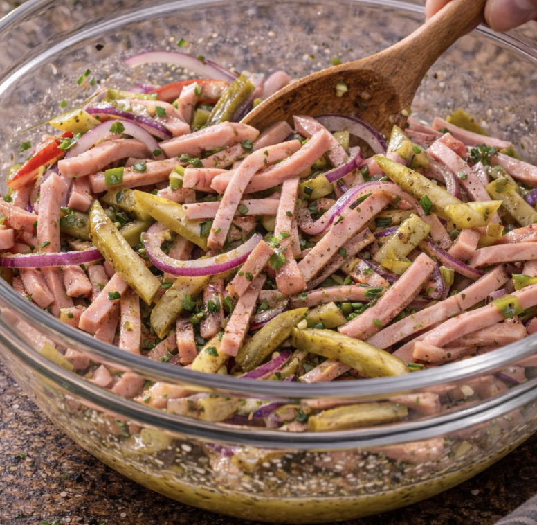 Bayerischer Wurstsalat mit Essiggurken_4
