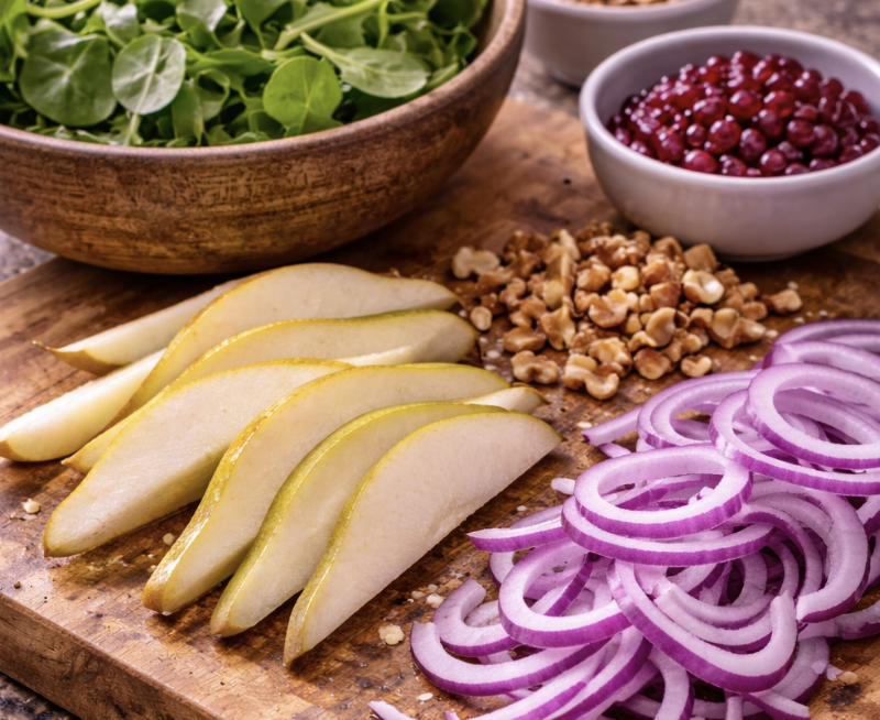 Rehstreifen-Salat mit Preiselbeeren_4