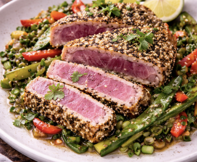 Thunfischsteak mit Sesamkruste & Asia-Gemüse_4