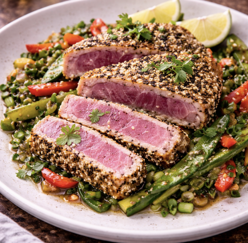 Thunfischsteak mit Sesamkruste & Asia-Gemüse_4