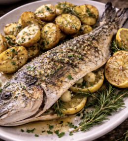 Dorade vom Grill mit Rosmarinkartoffeln