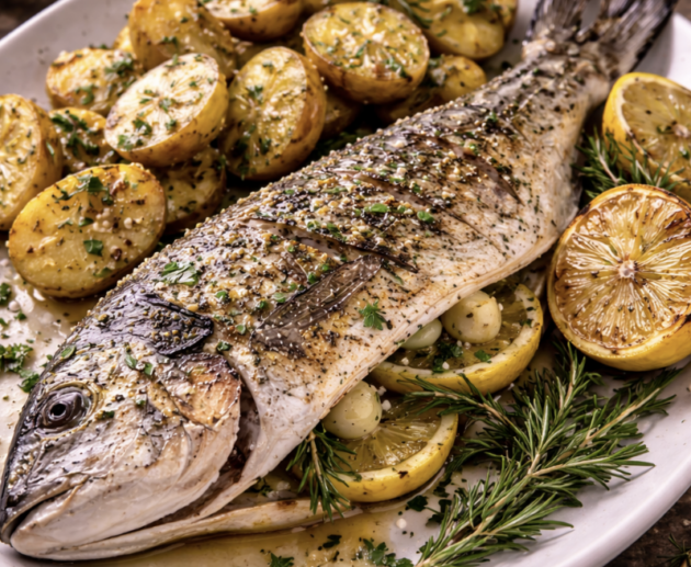 Dorade vom Grill mit Rosmarinkartoffeln_4