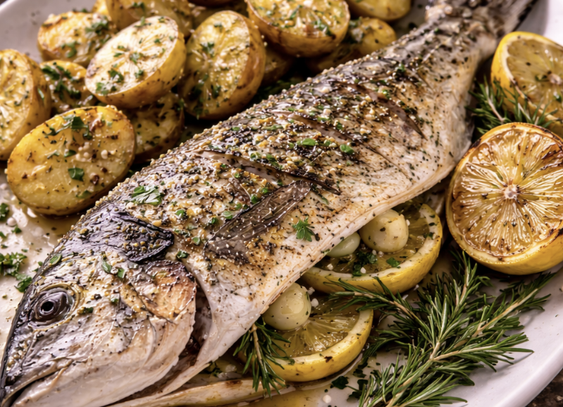 Dorade vom Grill mit Rosmarinkartoffeln_4