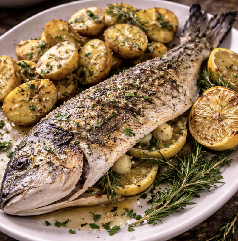 Dorade vom Grill mit Rosmarinkartoffeln_4