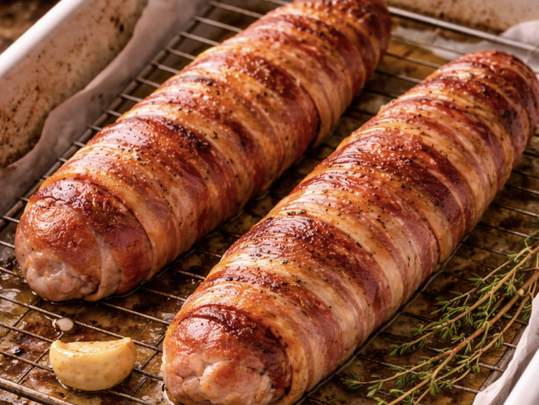 Schweinefilet im Speckmantel mit Rahmsoße_4