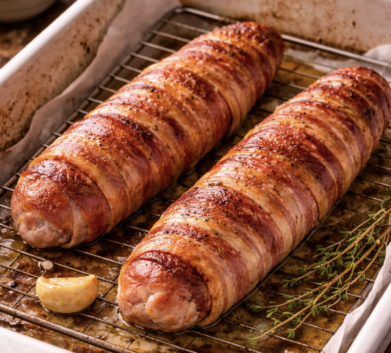 Schweinefilet im Speckmantel mit Rahmsoße_4