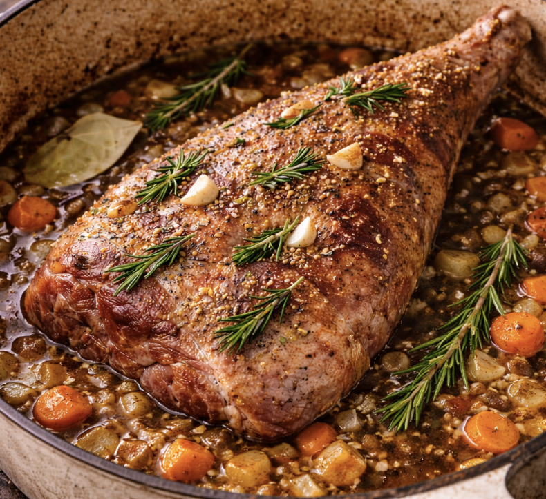 Geschmorte Lammkeule mit Rosmarin & Knoblauch_4