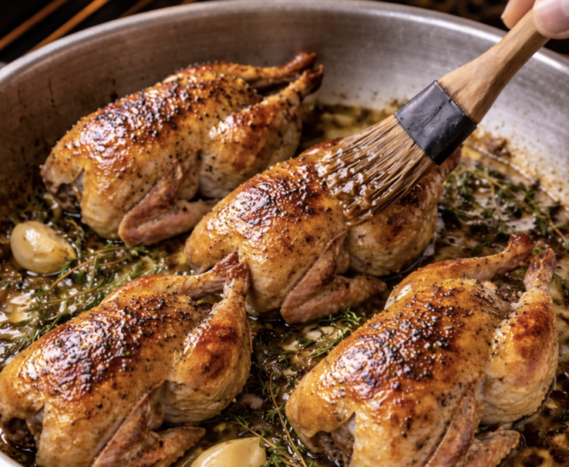 Honig-Thymian-gebratene Wachtel_5