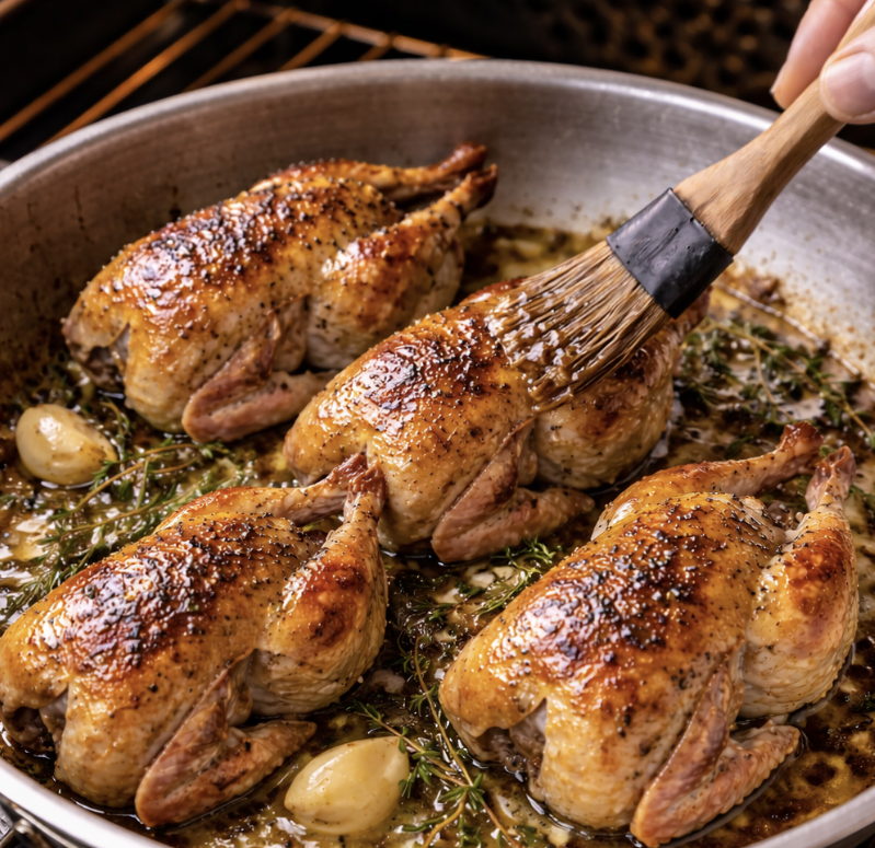 Honig-Thymian-gebratene Wachtel_5