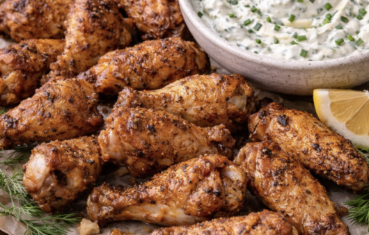 Knusprige Hähnchenflügel mit Kräuterdip_5