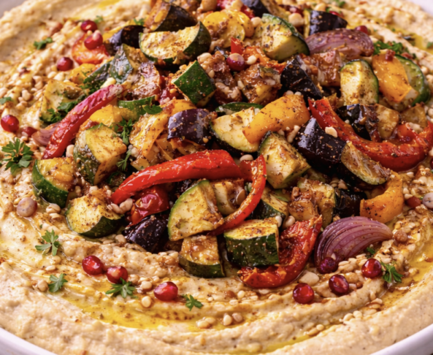 Hummus mit geröstetem Gemüse_5