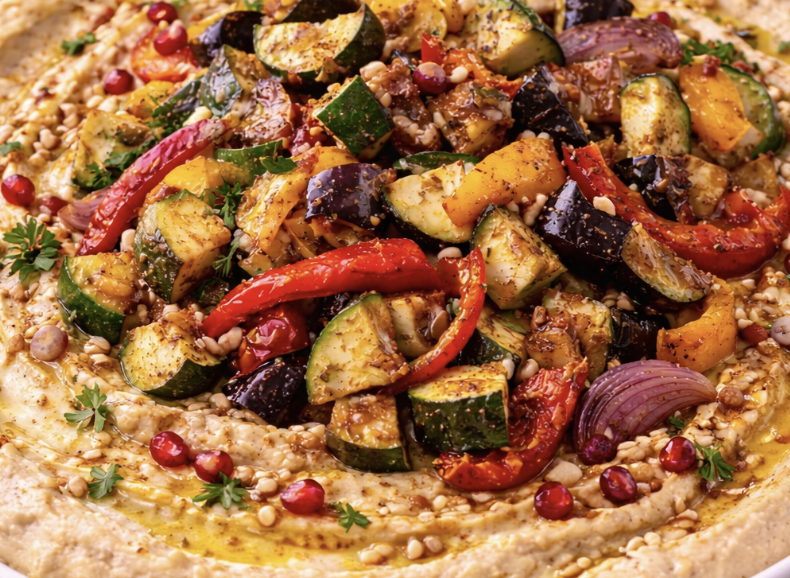 Hummus mit geröstetem Gemüse_5