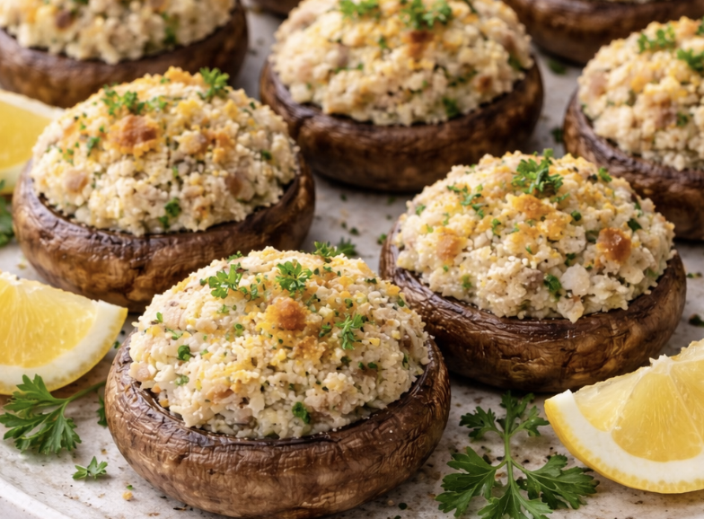 Krabben gefüllte Champignons_5