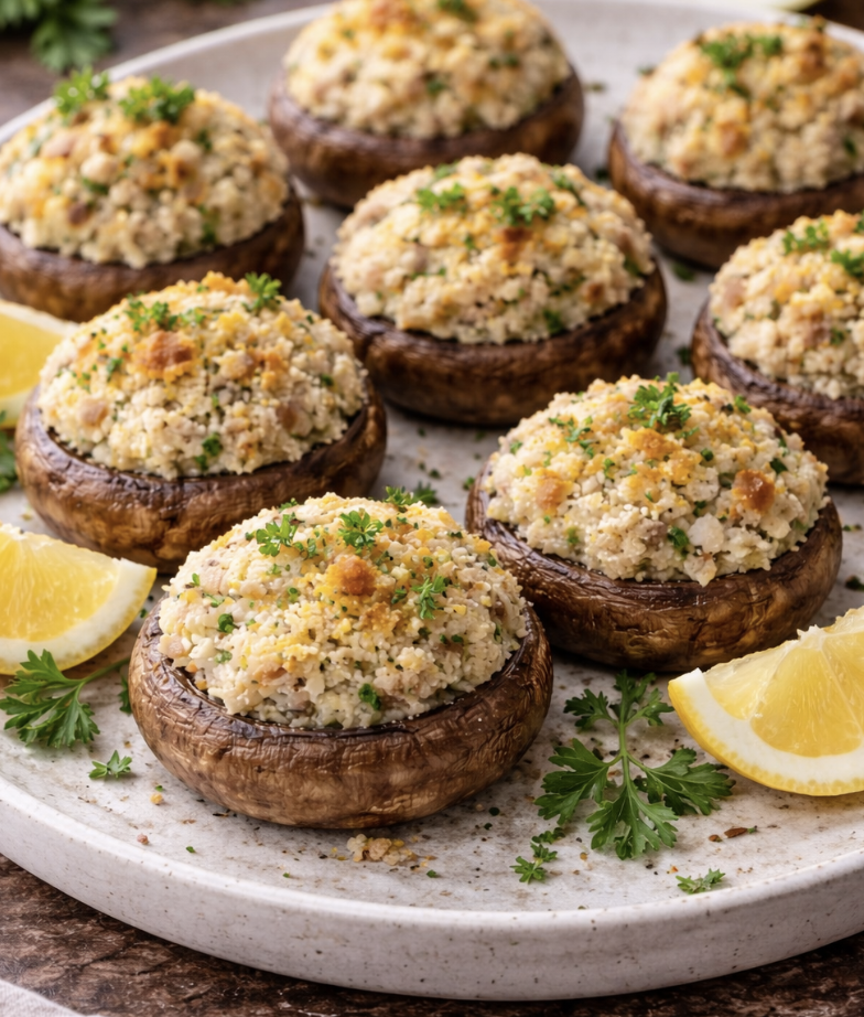 Krabben gefüllte Champignons_5