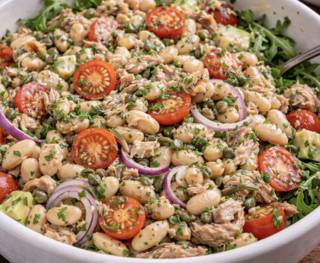 Thunfisch-Bohnen-Salat mit roten Zwiebeln & Kapern_5