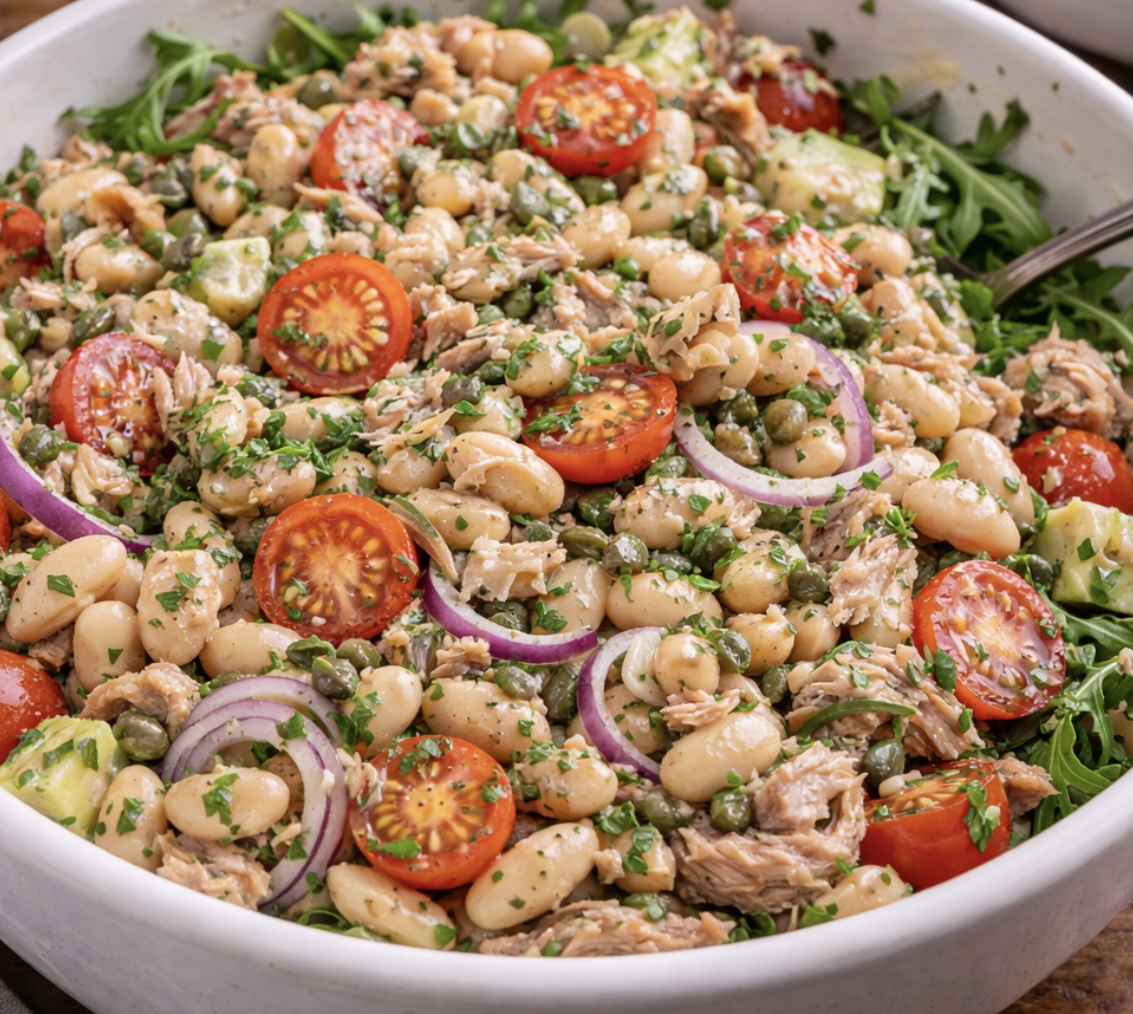 Thunfisch-Bohnen-Salat mit roten Zwiebeln & Kapern_5