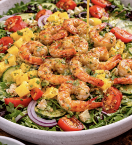 Garnelen-Mango-Salat mit Limettenvinaigrette