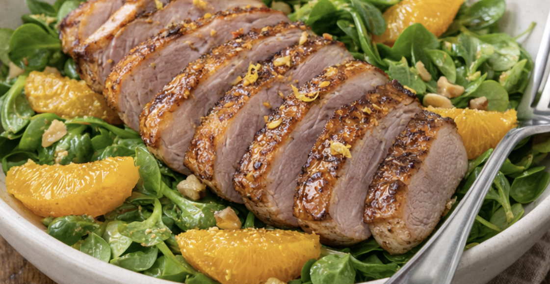 Wildentenbrust auf Feldsalat mit Orangenfilets_5